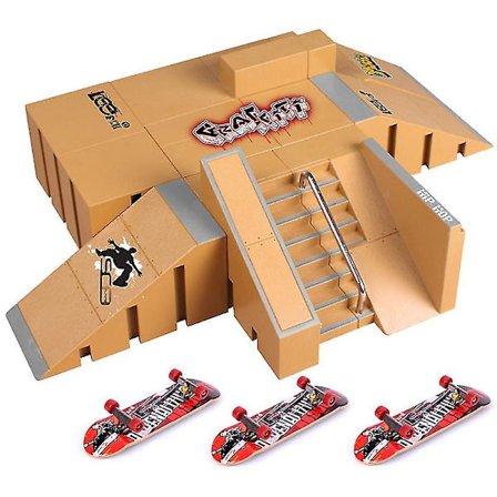 Tech Finger Skateboard Kit Finger Bike Bmx Mini Tvåhjulig Scooterbräda Skate Fingers Sport Träningsrekvisita Ramp Skate Park Leksaker Pop [DB]
