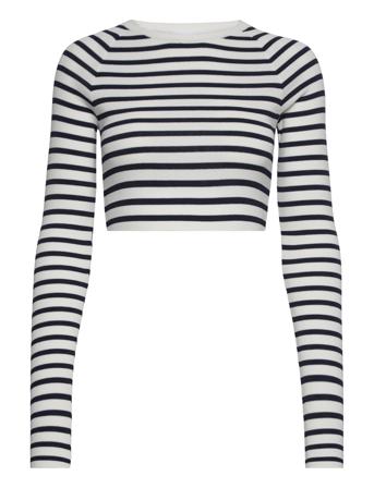 Striped Knit Cropped Top Blue REMAIN Birger Christensen