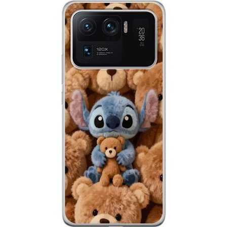 Kompatibel Mobilcover til Xiaomi Mi 11 Ultra Stitch omgivet af brune teddybjørne med en lille teddybjørn i armene i en sød og hyggelig kawaii-design