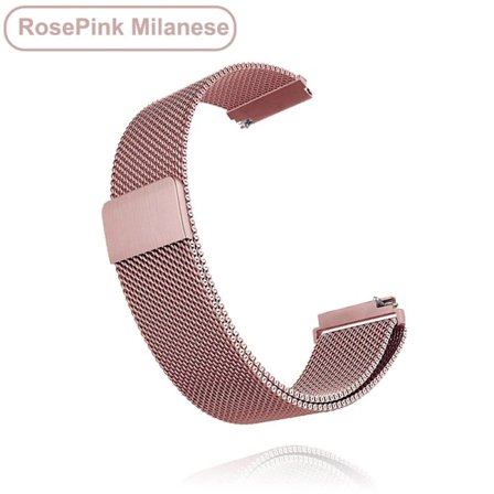 18 mm 20 mm 22 mm metallrem för Garmin Vivoactive 3 4 4s Band Watch Venu 2 2s SQ Forerunner 645 Armband Silikonögla Nylon handled Metal Rose Pink