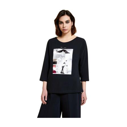 Marina Rinaldi, Jersey T-Shirt Blauw, Dames, Maat:L