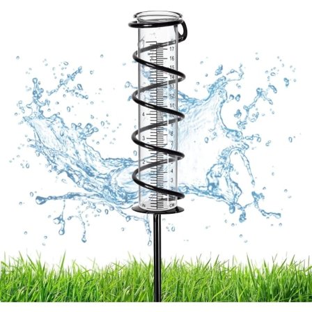 Regnmätare, volymetrisk regnmätare i glas utomhus Löstagbar regnmätare