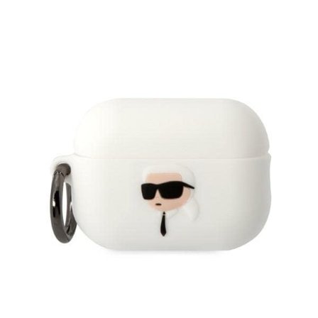 Karl Lagerfeld KLAP2RUNIKH AirPods Pro 2 cover hvid/hvid Silikone Karl Head 3D