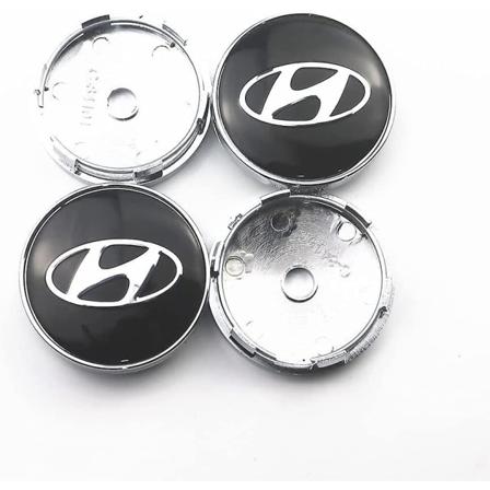 4 deler 60 mm hjulnav navkapsler Bilemblem-merke Logo Hjulsenterhette for Solaris Ix35 I20 I30 I40 Hyundai Tucson Creta