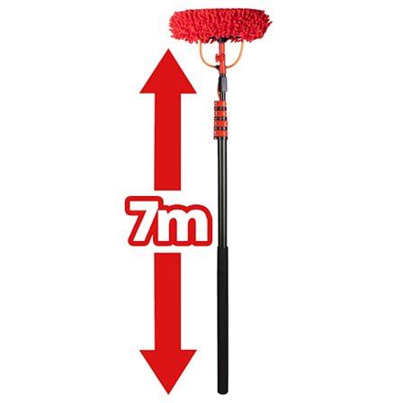 Shine Teleskopisk Vaskebørste med Chenilleklud - Vandbørste XXL 7 Meter