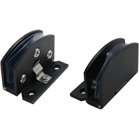 2 st Glasdörrsgångjärn kompatibla med skåp, vitrinskåp, vinskåp, grindgångjärn, reservdelar, svart (47*28mm)