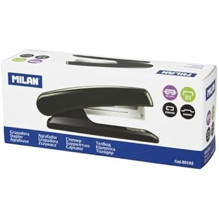 Häftapparat - MILAN - 80192 - Svart Metall - Plastkropp - 12,5 cm