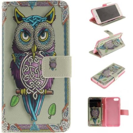 Plånboksfodral Iphone 7 – Färgglad Uggla