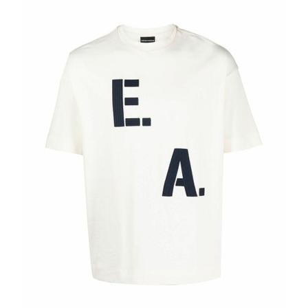 Emporio Armani, T-Shirts Wit, Heren, Maat:M,Cotton,print
