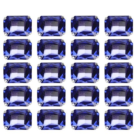 20 st DIY klodiamanter bröllopsklänning retro mode hantverk glas kläddekorationer 13 x 18 mm kungligt blå rektangel glas klodiamant