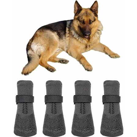 4 par vandtætte hundesko og sokker, kæledyrssko, udendørssko og sokker, One Size, vandtæt, justerbar, blød, LSIZE