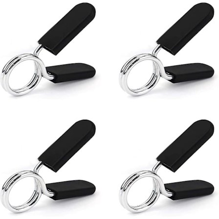 Sæt med 4 barbell låse fjederclips anti-løsnende spænde dumbbell tilbehør sort 30mm