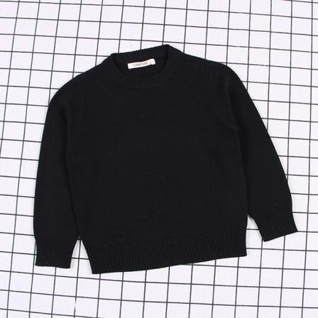 Barn Långärmad Enfärgad Sweatshirt Stickad Basic Pullover