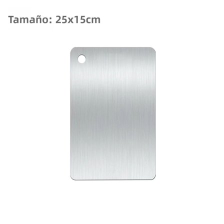 25x15 Dobbeltsidig kjøkken skjærebrett i naturlig bambus eller rustfritt stål for grønnsaker, frukt og kjøtt