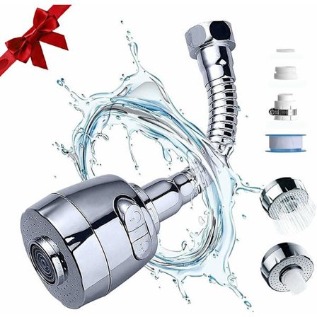 Universell kranförlängare 360° roterande stänkskydd med slang