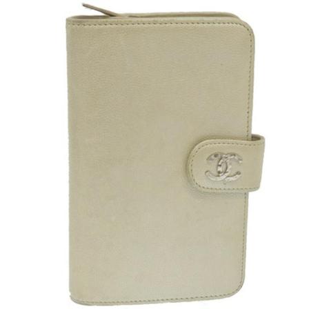 Chanel Vintage, Pre-owned Leather Wallet Wit, Dames, Maat:ONE Size,leer