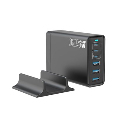 200W Gallium Nitride Laddare Mobil Snabbladdning Skrivbordsladdare Europeisk Standard Amerikansk Standard 135W Skrivbordsladdningsstation