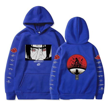 Naruto Höst/vinter Mode Athleisure Blå Huvtröja S