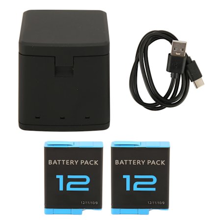 Kamera Laddare och Batteri 3 Kanal Typ C Kamera Batteriladdare och 2 Pack 1800mAh Uppladdningsbara Batterier Ersättning