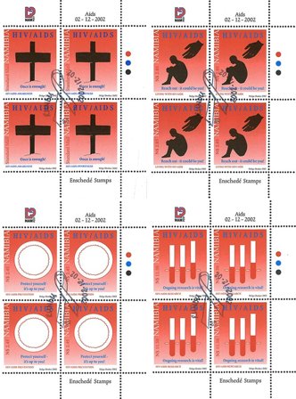 Namibia - Bekæmpelsen af AIDS - Stemplet sæt fireblokke 4v