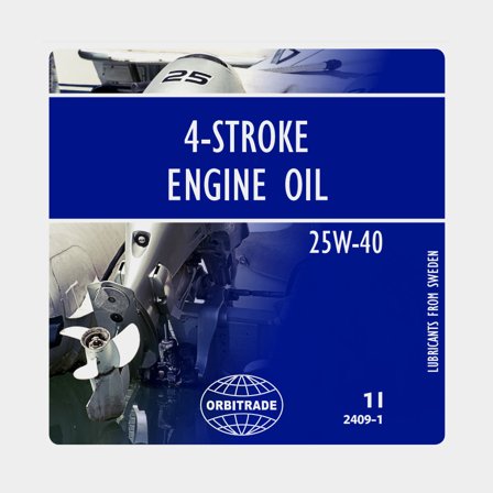Fully synthetic oil for 4-stroke inboards & outboards Orbitrade 4-Stroke Engine Oil 25W-40, for petrol & diesel engines, ACEA A3/B3 & API SL/CF, 1 