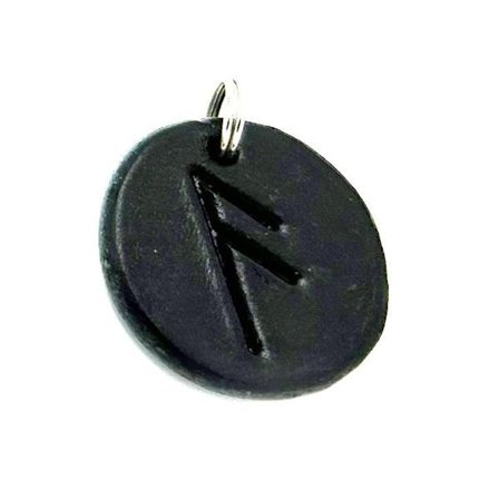 Handmade pendant with nordic rune made of swedish leather