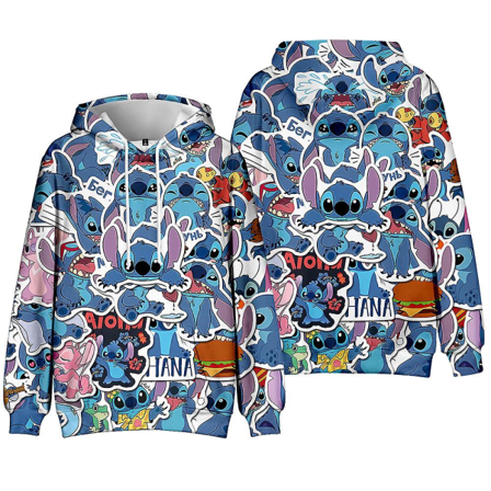 5-10 år Børn Drenge Piger Lilo & Stitch Hoodie Langærmet Hættetrøje Toppe Gaver White 7-8 Years