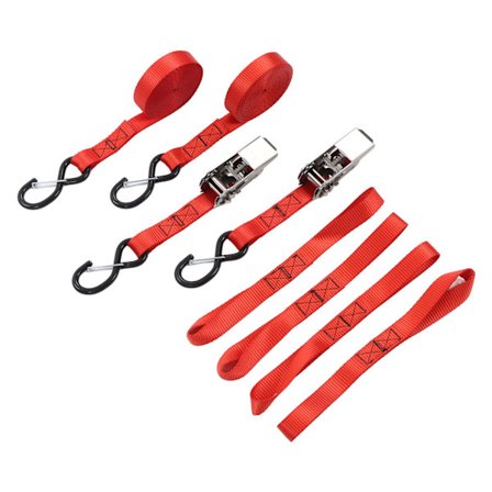 5 Meter Rød Cargo Spennestropp 1763lb Trekkstyrke Sikker Ratchet Pakke Spenning Pressing Festestropp for Skipstransport Fiksering