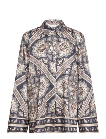 Felicia Printed Over D Shirt Langermet Skjorte Svart By Malina*Betinget Tilbud