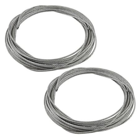 2x 3mm Diameter Fleksibelt Rustfritt Stål Wire Tau Kabel 12 Meter Lengde