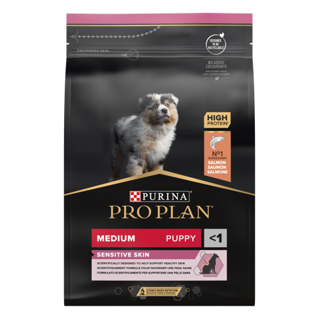 Purina Pro Plan - Puppy Sensitive Skin Medium tørrfôr til valper 3 kg - Hund - Hundefôr & hundemat - Tørrfôr for hund - ZOO.no