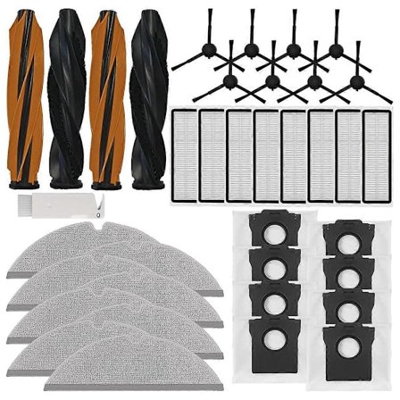 35 stk. reservedeler for D20 Plus støvsuger, reservedeler, hovedsidebørster, filtre, moppeklut