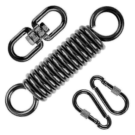 Fjäder för hängande stol, med 2 karbinhakar och 360 vridbar krok, lastkapacitet 250 kg för hängande stol, hängmatta, yoga, etc-Bra