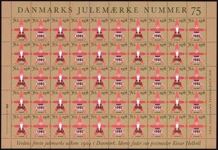 Danmark - julmärkeark 1982/1978 - Takket - Ufoldet