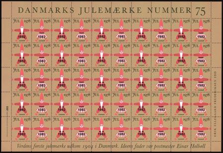 Danmark - julmärkeark 1982/1978 - Takket - Ufoldet