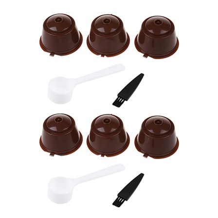 10 stk gjenbrukbare kaffekapsler skje børste sett for Dolce Gusto bryggere kaffe-farge