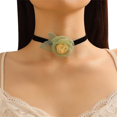 Camellia Choker Dam Rose Choker Blomma Choker Halsband Goth Choker Sammet Choker Spets Choker Gothic Halsband