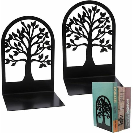 Dekorative Robuste Metall Bokstøtter, 1 Par Svarte Bokstøtter for Bøker