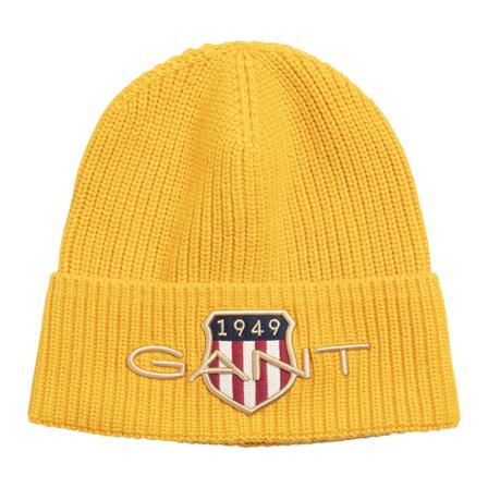 Gant, Teens Archive Shield Beanie Geel, unisex, Maat:ONE Size