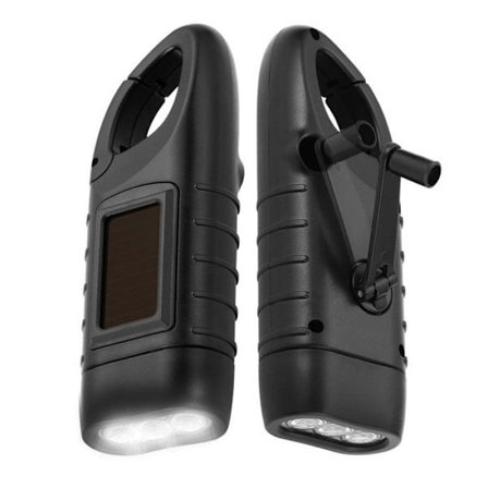 Solarlommelygte 2-pak Solcelle LED Lommelygte & Håndsving Genopladelig Lommelygte Udendørs Aktiviteter Nødlampe