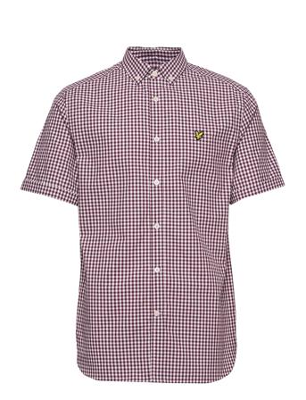 Ss Gingham Shirt Kortärmad Skjorta Röd Lyle & Scott