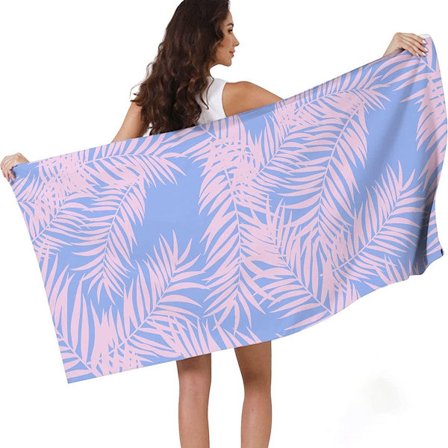 Mikrofiberhåndkle Rasktørkende håndkle med rosa blader