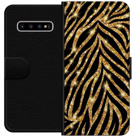 Samsung Galaxy S10 Plånboksfodral Gold & Glitter