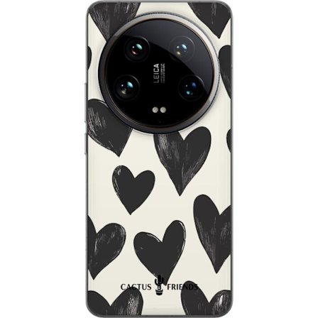 Kompatibel Mobilcover til Xiaomi Xiaomi 14 Ultra Cactus and Friends - Bold Black Love Pattern