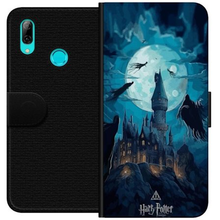 Yhteensopiva Lompakkokotelo Huawei Huawei P smart 2019 Maaginen fantasiakuvaus, jossa linna kuunvalossa ja leijuvat olentot, pimeä satuilmapiiri noit