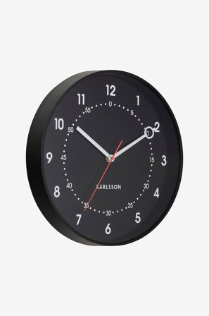 Karlsson - Seinäkello Fresco - Musta - Seinäkellot & pöytäkellot - - Homeroom