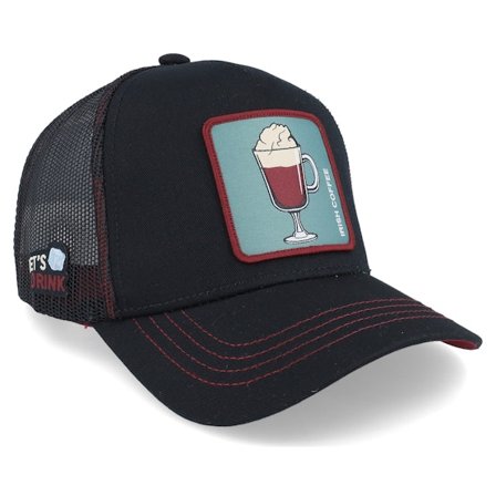 Capslab - Cocktails Irish Coffee Black/Burgundy Trucker Trucker Black Cap - @ Hatstore