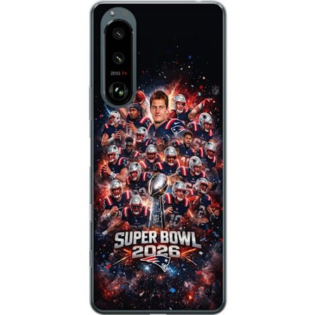 Kompatibelt Mobildeksel til Sony Xperia 5 III Super Bowl 2026 plakat med New England Patriots og NFL-trofe i eksplosiv sportsdesign