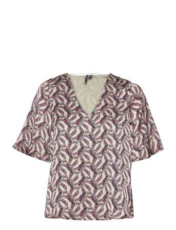 Vmzelda 2/4 V-Neck Top Wvn Lcs Patterned Vero Moda
