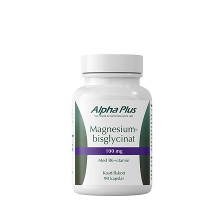Alpha Plus Magnesiumbisglycinat 100mg 90 kapslar